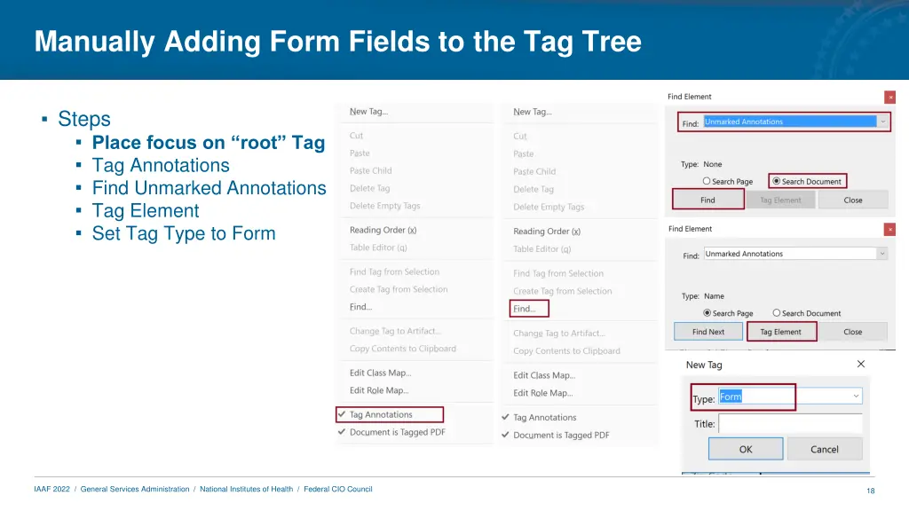 manually adding form fields to the tag tree