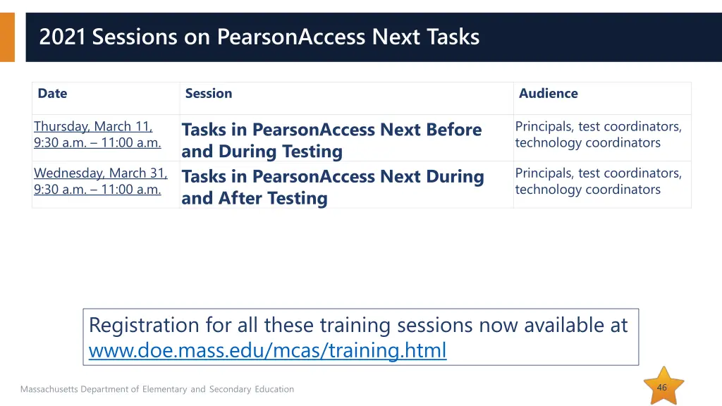 2021 sessions on pearsonaccess next tasks