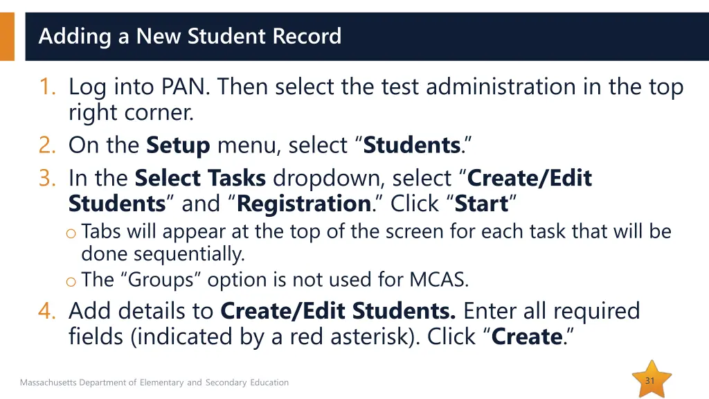 adding a new student record