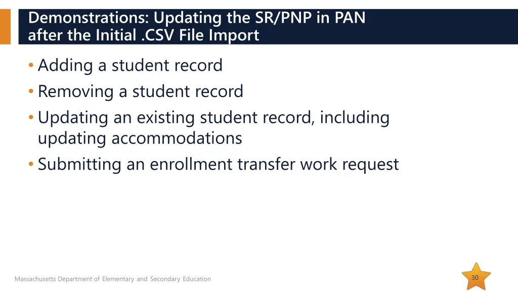 demonstrations updating the sr pnp in pan after