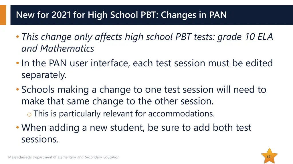 new for 2021 for high school pbt changes in pan