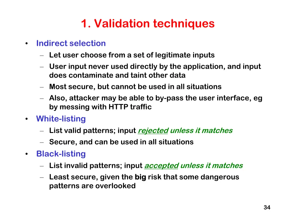 1 validation techniques