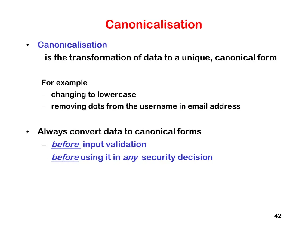canonicalisation