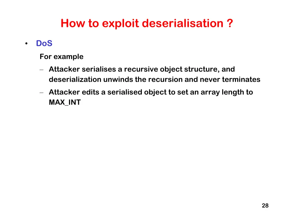 how to exploit deserialisation