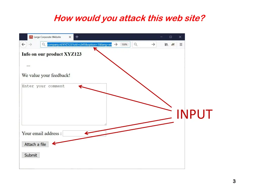 how would you attack this web site