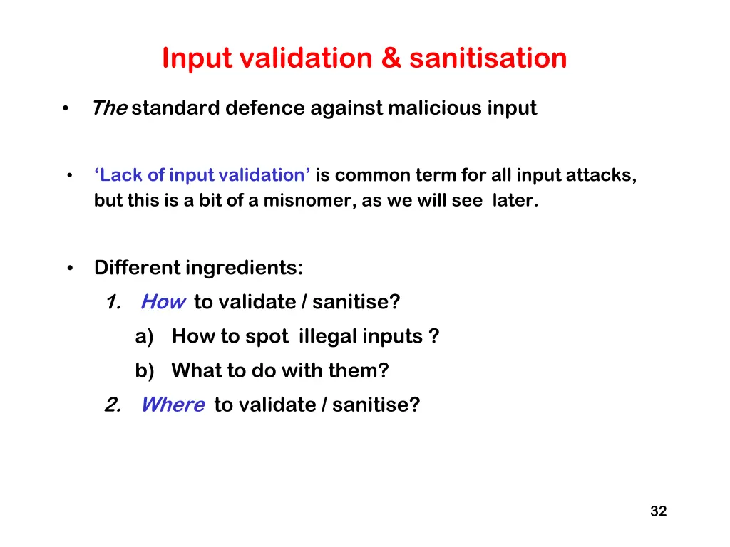 input validation sanitisation