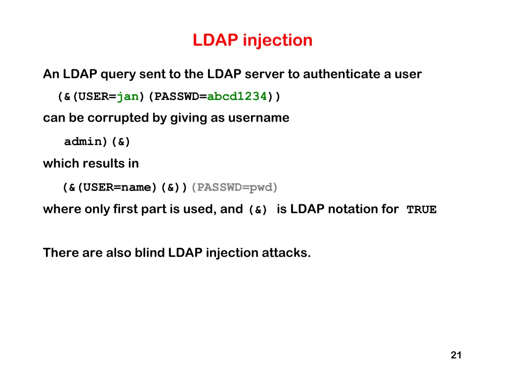 ldap injection