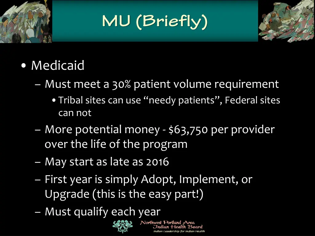 medicaid must meet a 30 patient volume