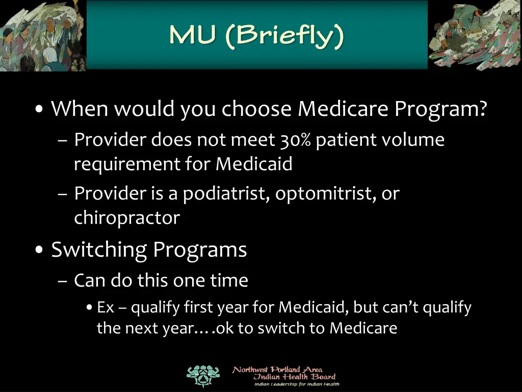 when would you choose medicare program provider