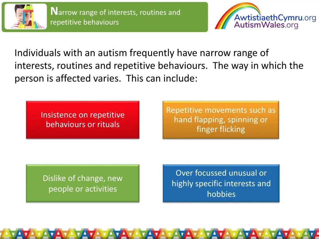 n arrow range of interests routines