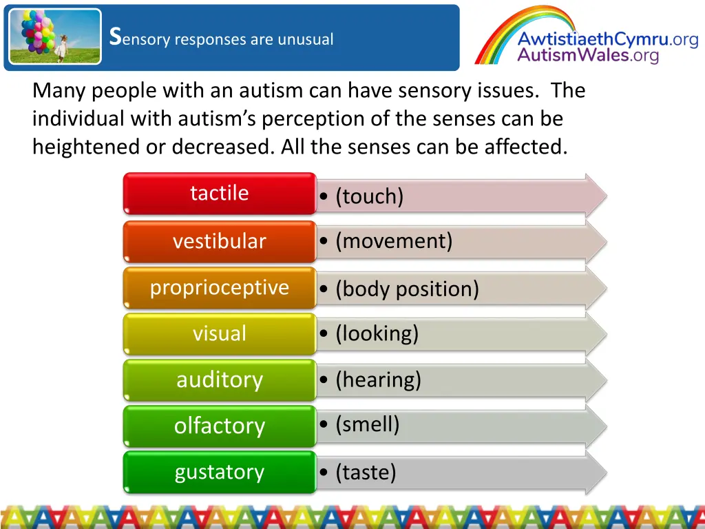 s ensory responses are unusual