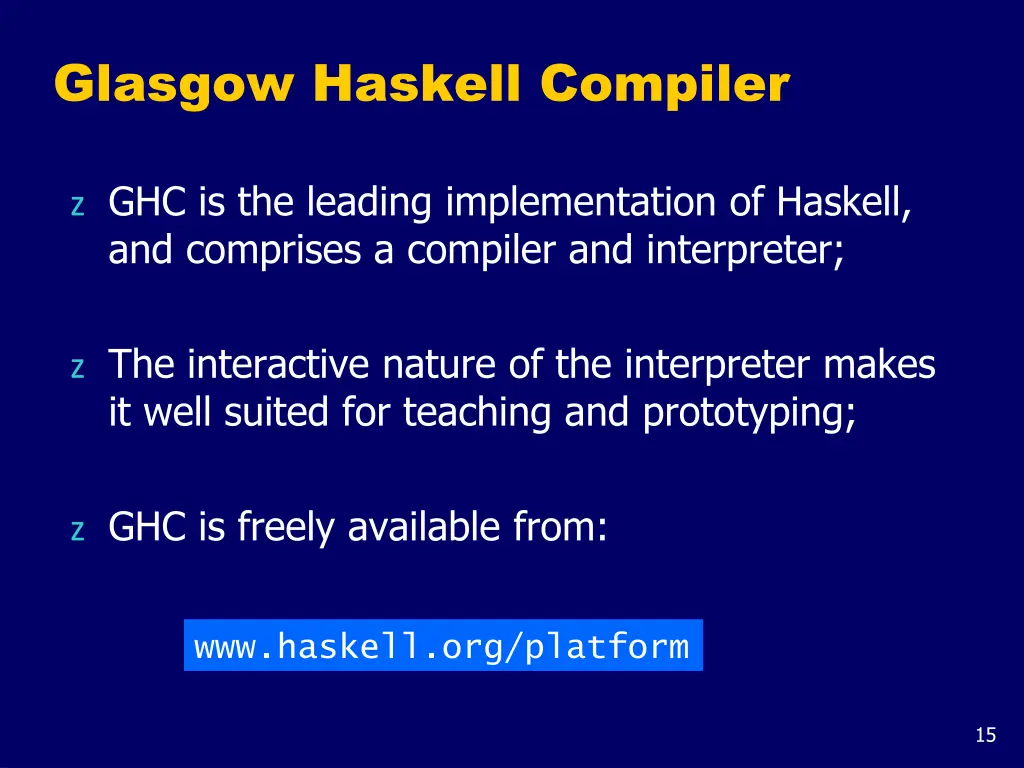 glasgow haskell compiler