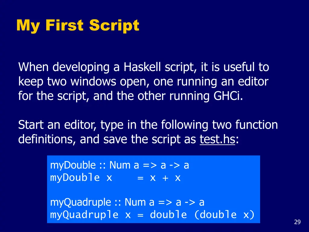 my first script