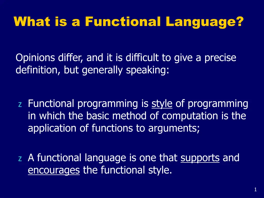 what is a functional language