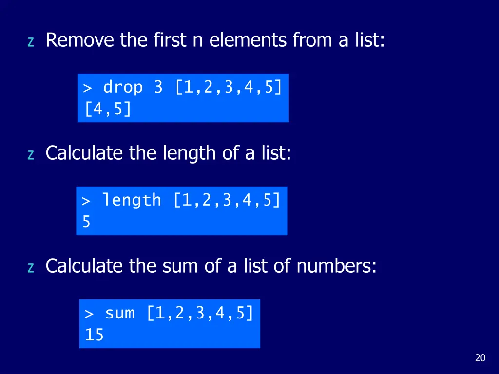 z remove the first n elements from a list