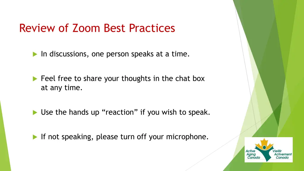 review of zoom best practices
