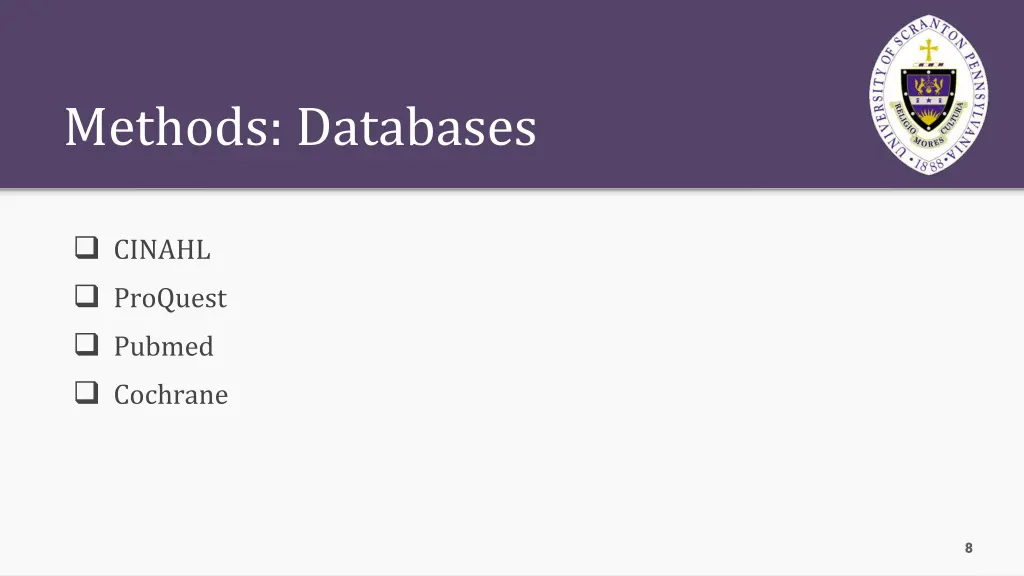 methods databases