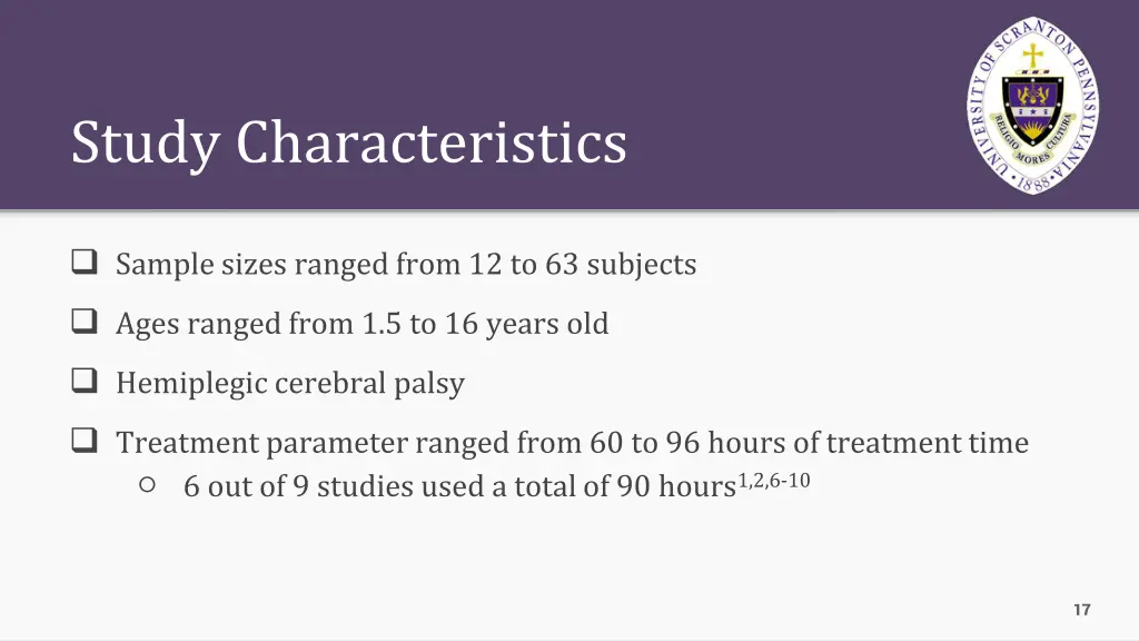 study characteristics