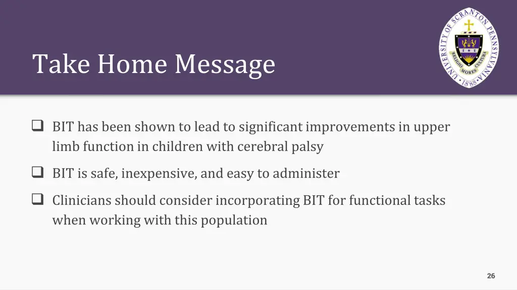take home message