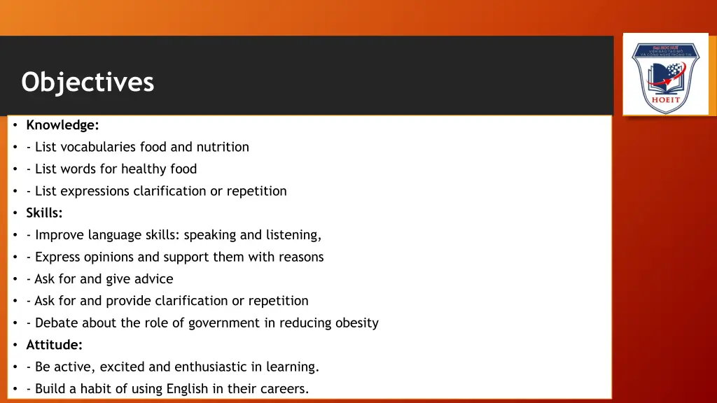 objectives