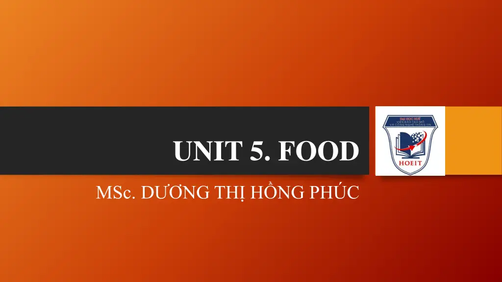 unit 5 food