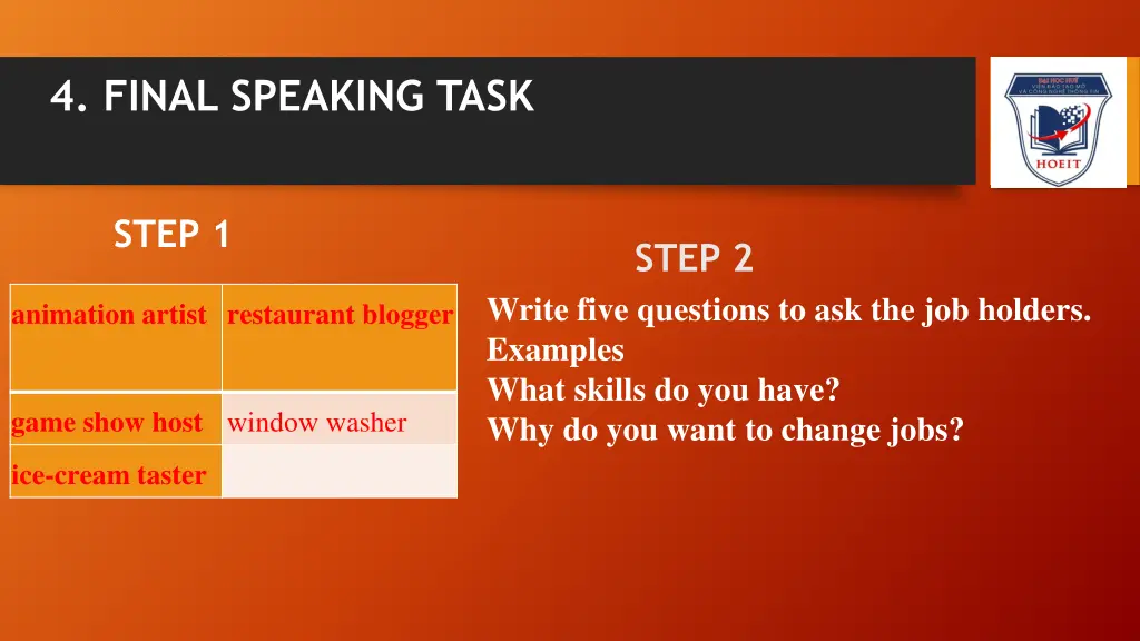 4 final speaking task