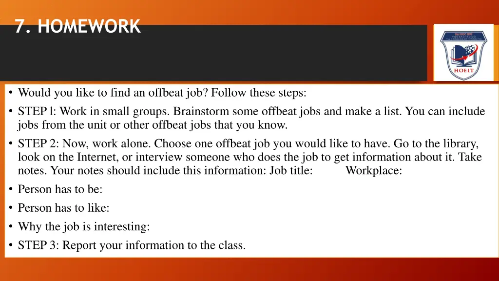 7 homework