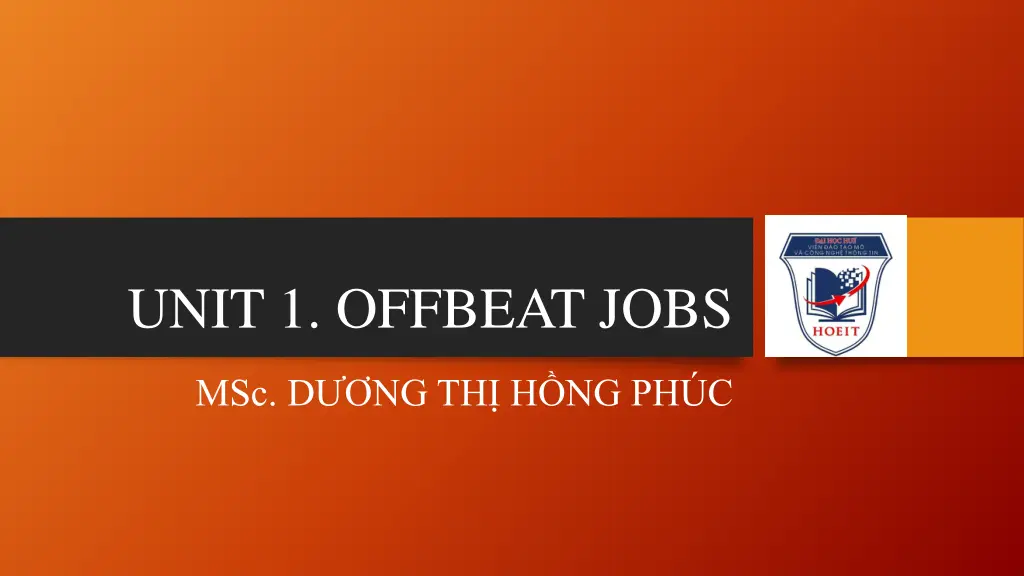 unit 1 offbeat jobs