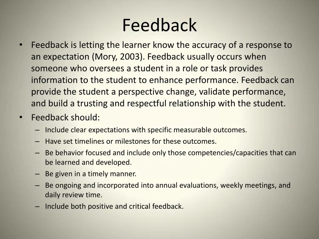 feedback