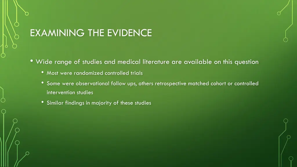 examining the evidence
