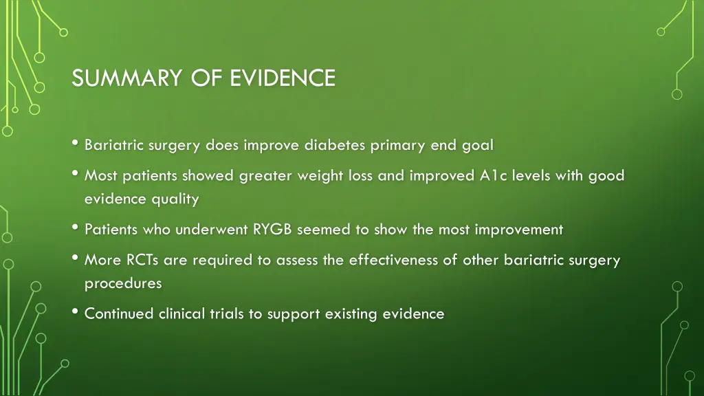 summary of evidence