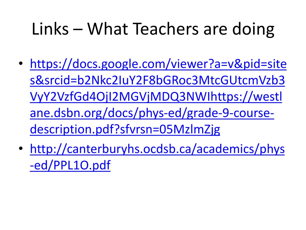 links what teachers are doing