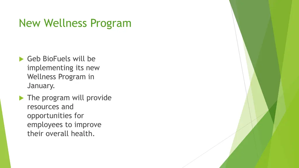 new wellness program