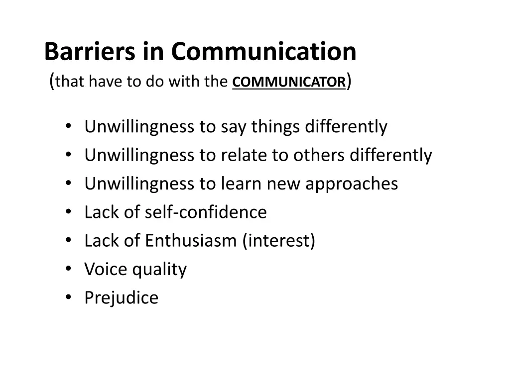 barriers in communication that have to do with