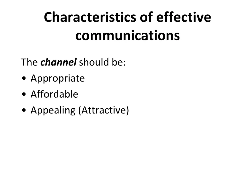 characteristics of effective communications 2