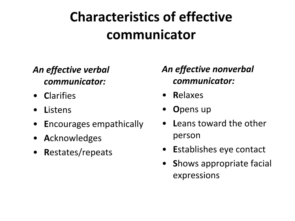 characteristics of effective communicator