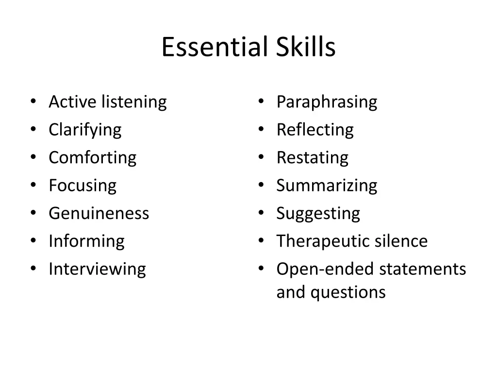 essential skills