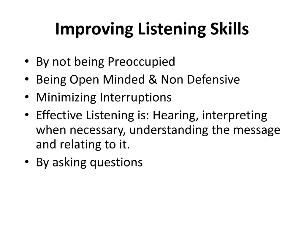 improving listening skills