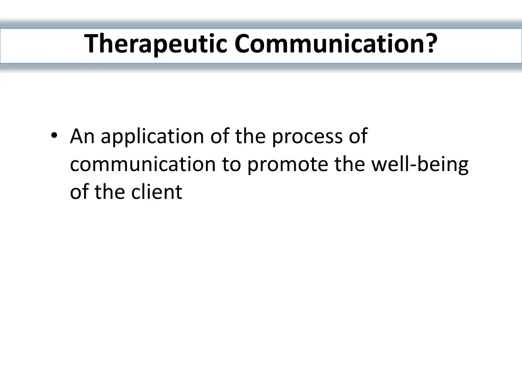 therapeutic communication