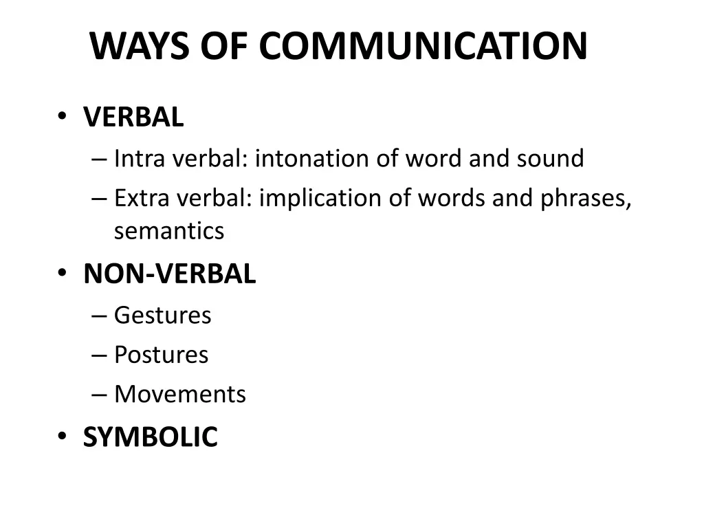 ways of communication