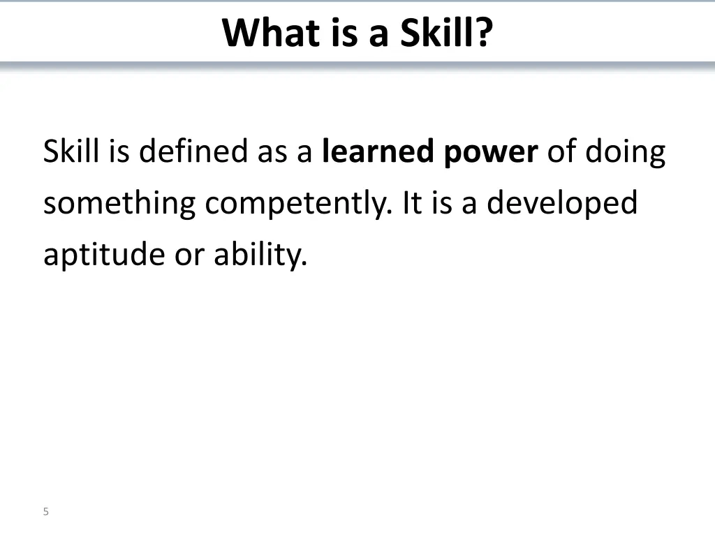 what is a skill