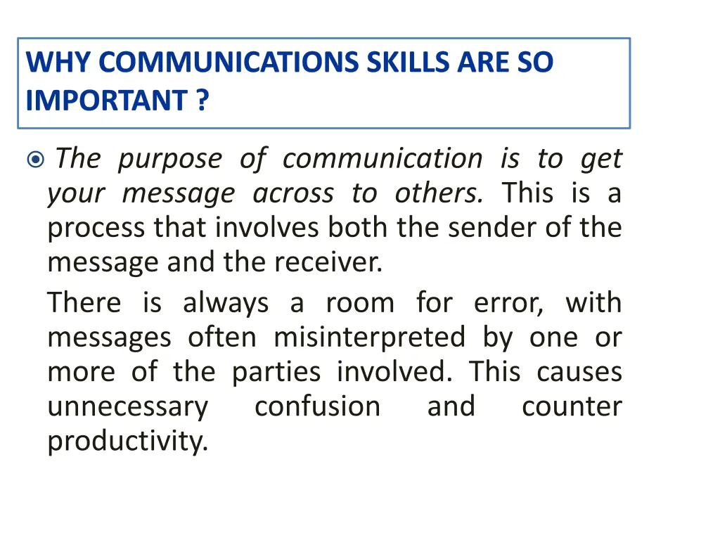 why communications skills are so important