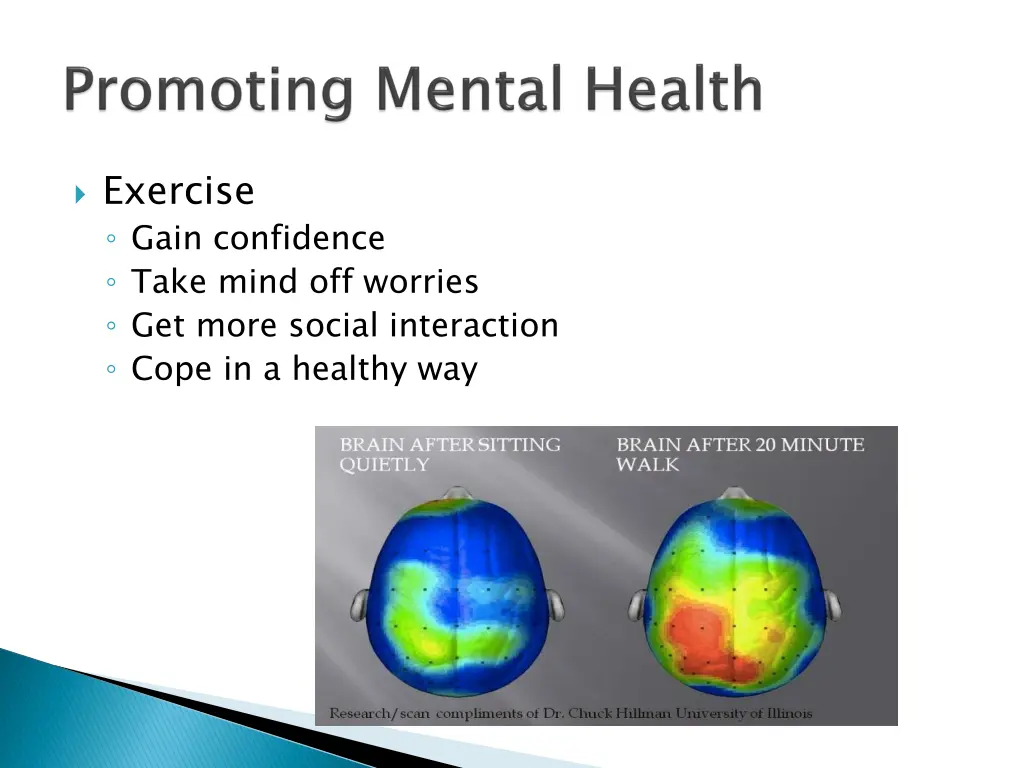 exercise gain confidence take mind off worries