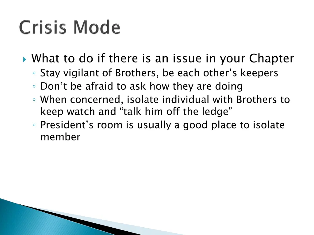 what to do if there is an issue in your chapter