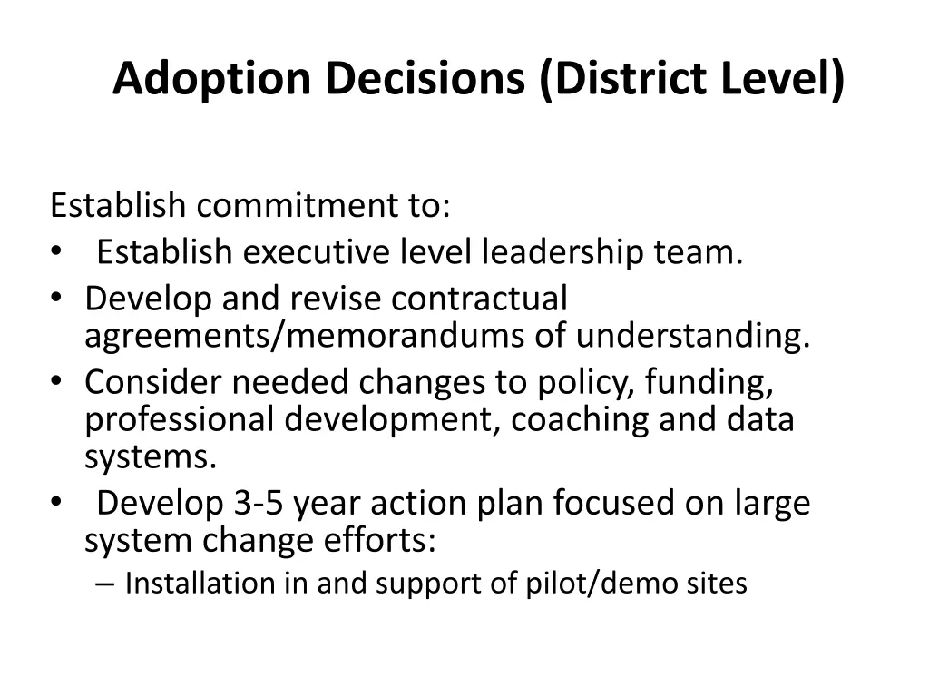 adoption decisions district level