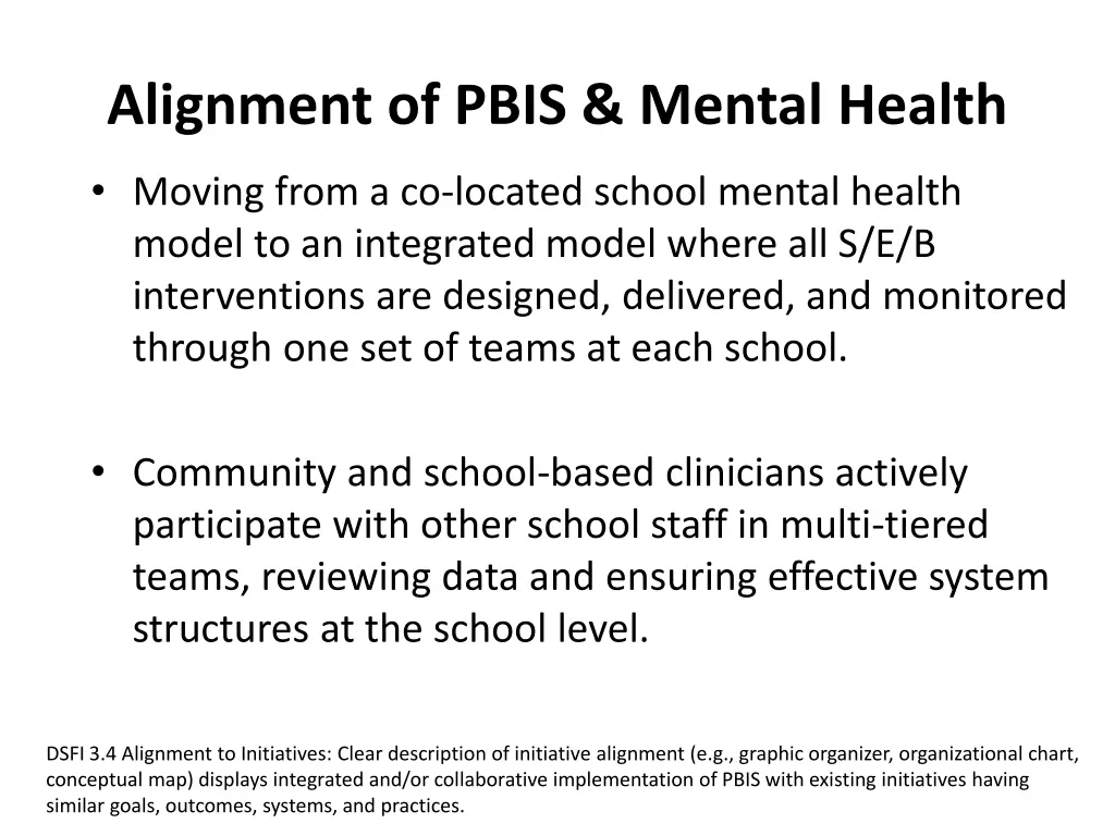 alignment of pbis mental health