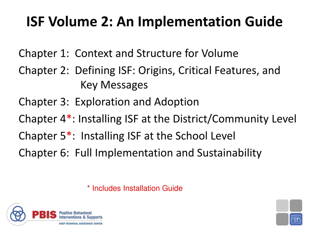 isf volume 2 an implementation guide