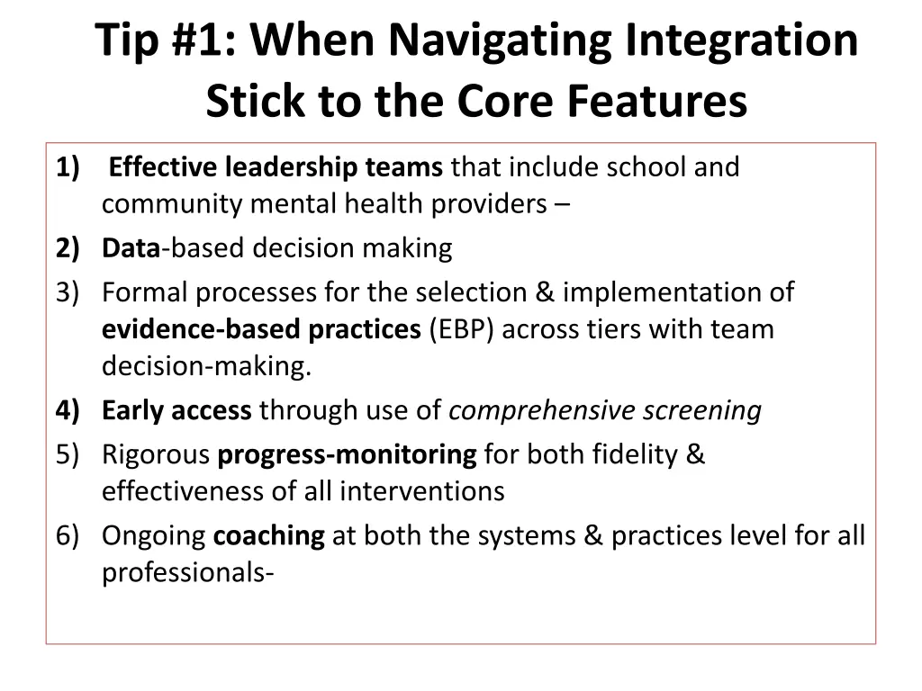tip 1 when navigating integration stick