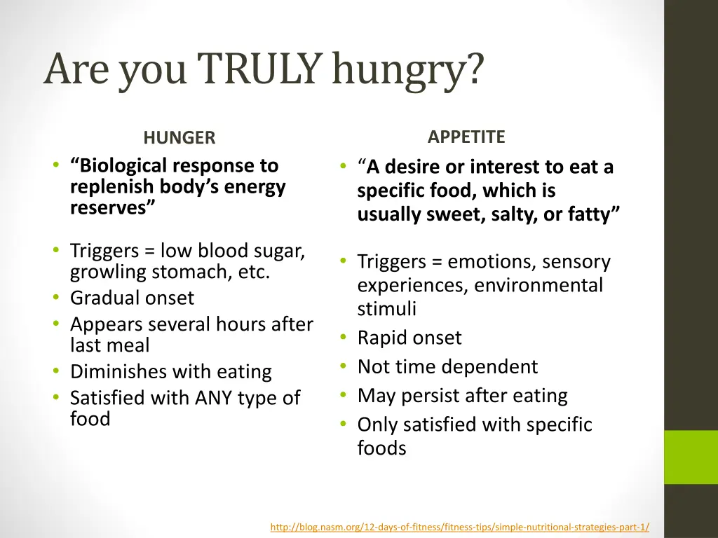 are you truly hungry