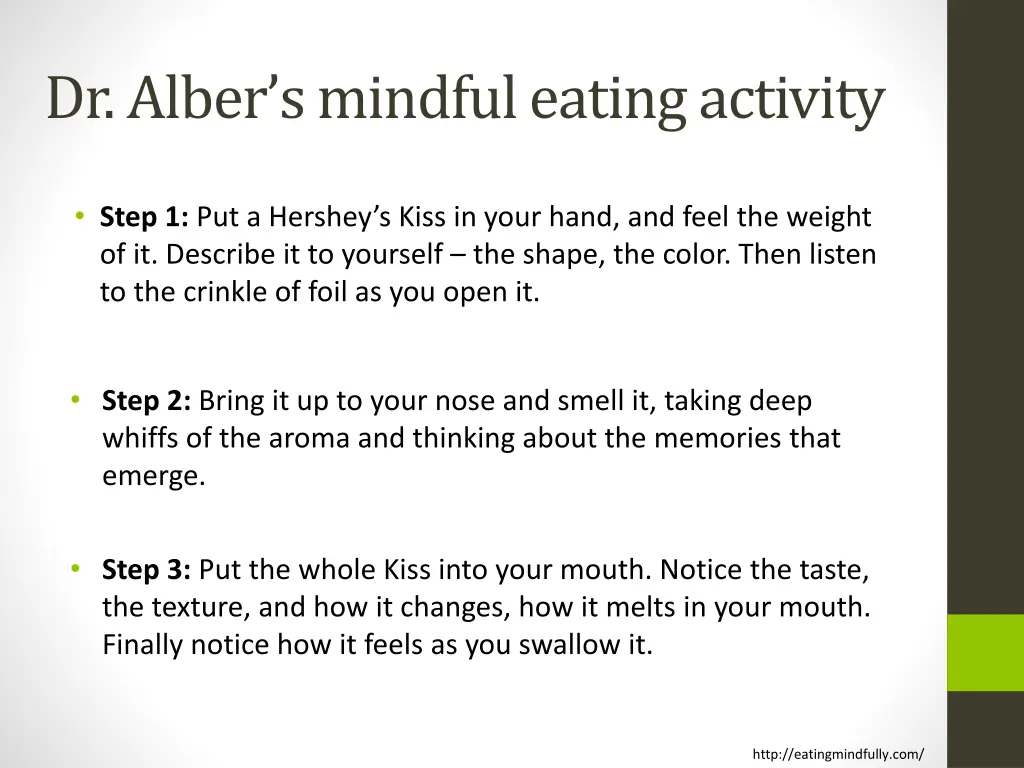dr alber s mindful eating activity